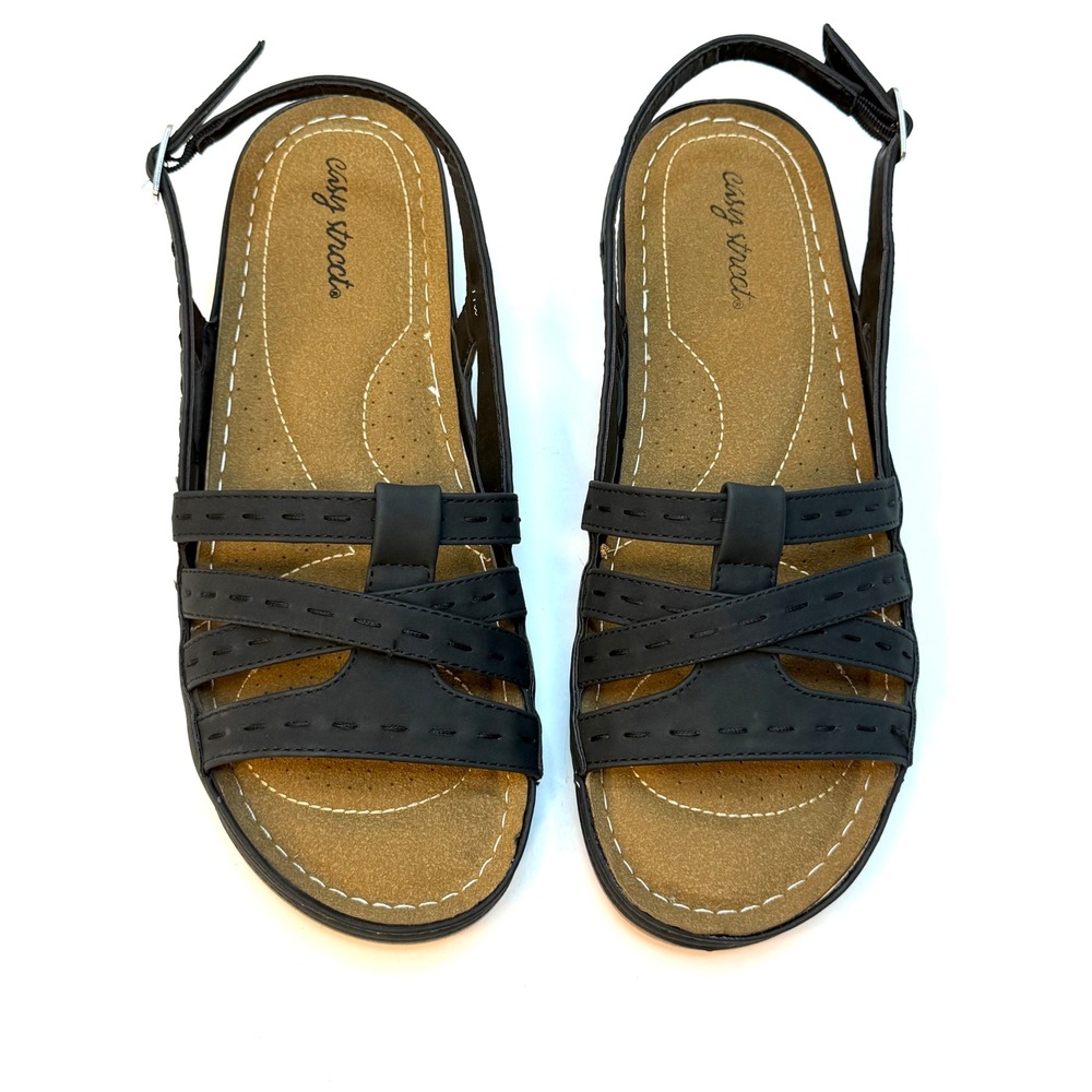 Easy Street Women's Kehlani Sandals Black Size 11W NWT and BOX - Picture 2 of 10